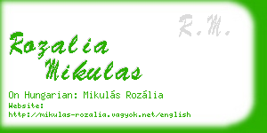 rozalia mikulas business card