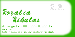 rozalia mikulas business card